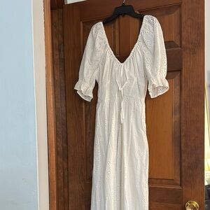 Hill House White Long Sleeve Dress